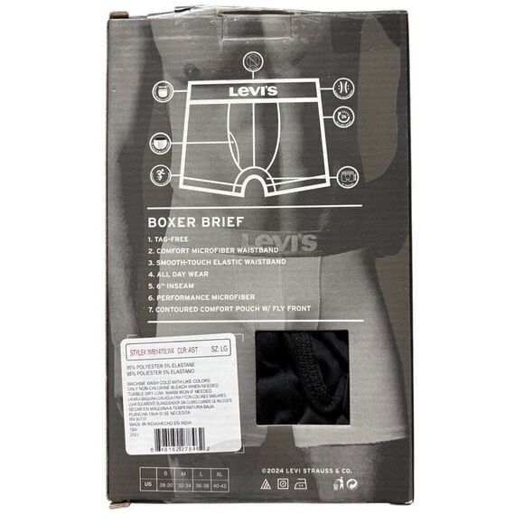 Levi’s 3-Pack Boxer Brief Performance Microfiber Men's Large - Picture 2 of 7
